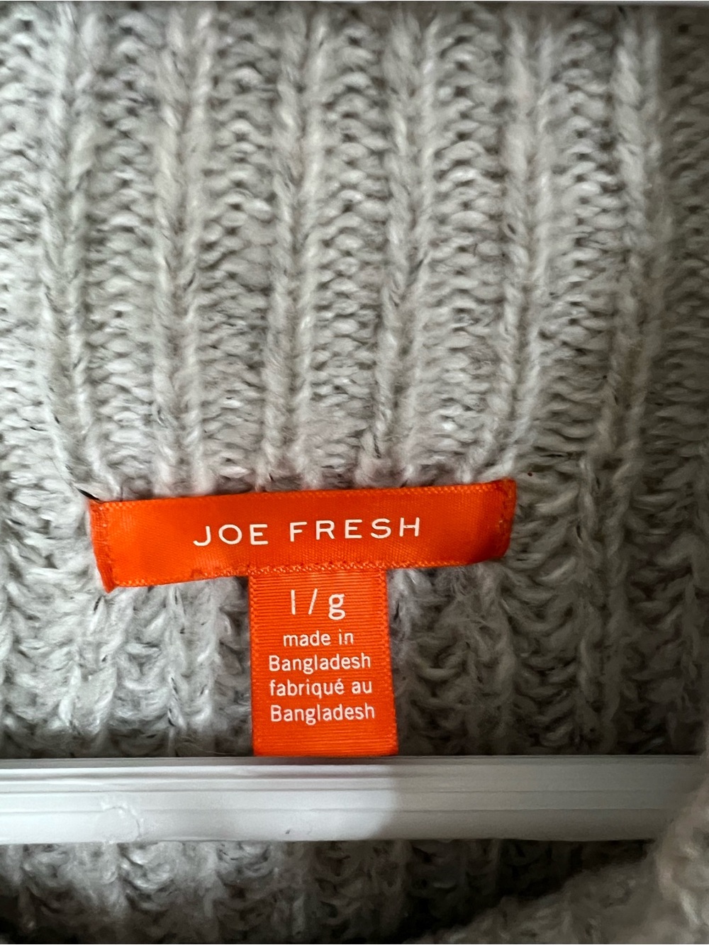 Joe Fresh Chunky Knit Light Grey Sweater - Picture 3 of 3